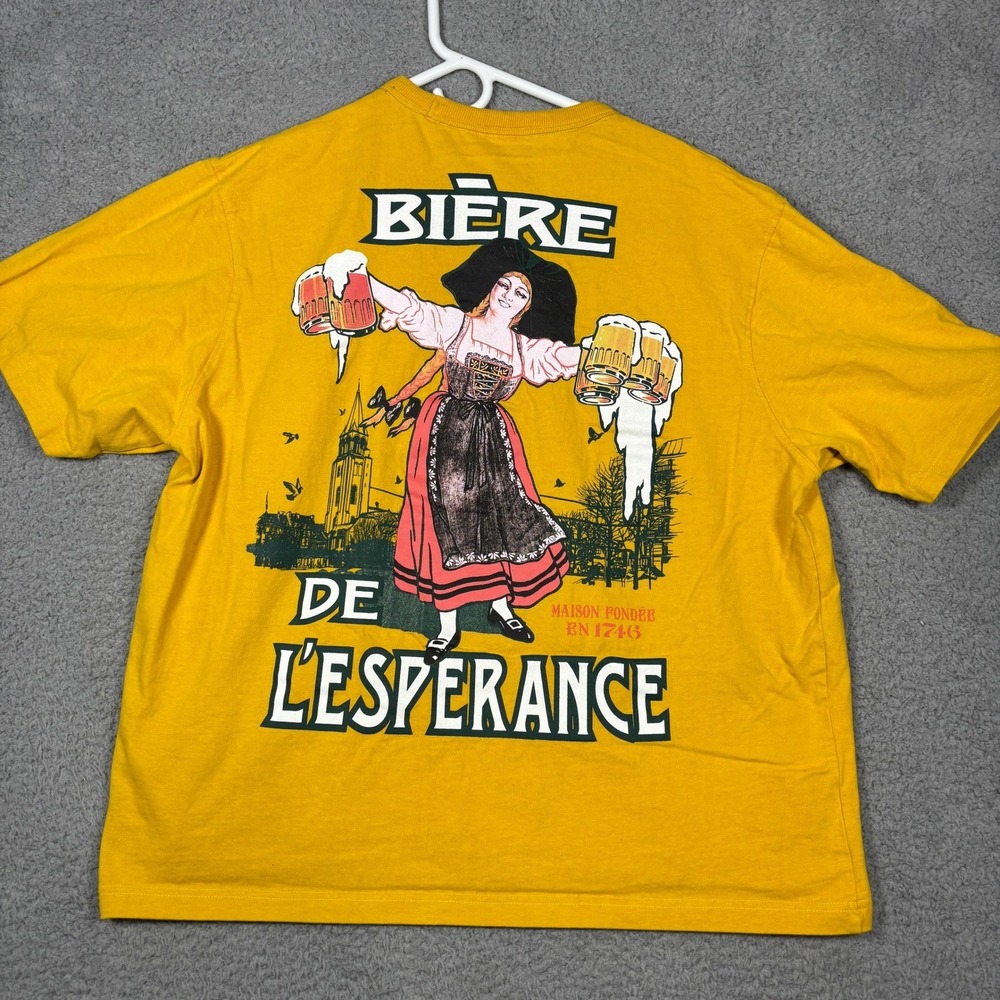 Rebel Vengeance T-Shirt Men XL Yellow Biere De LEsperance Oktoberfest Graphic